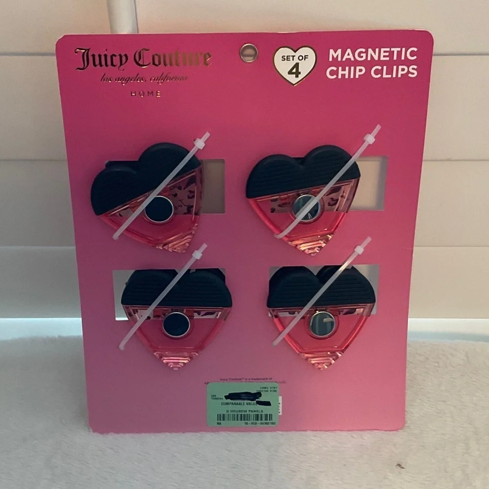 Juicy Couture Pink Leopard Heart Clips